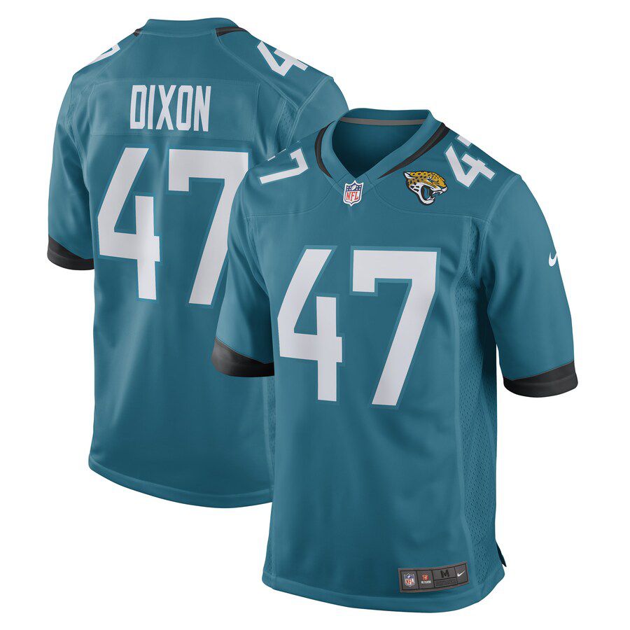 Men Jacksonville Jaguars #47 De Shaan Dixon Nike Teal Team Game Player NFL Jersey->jacksonville jaguars->NFL Jersey